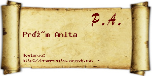 Prém Anita névjegykártya